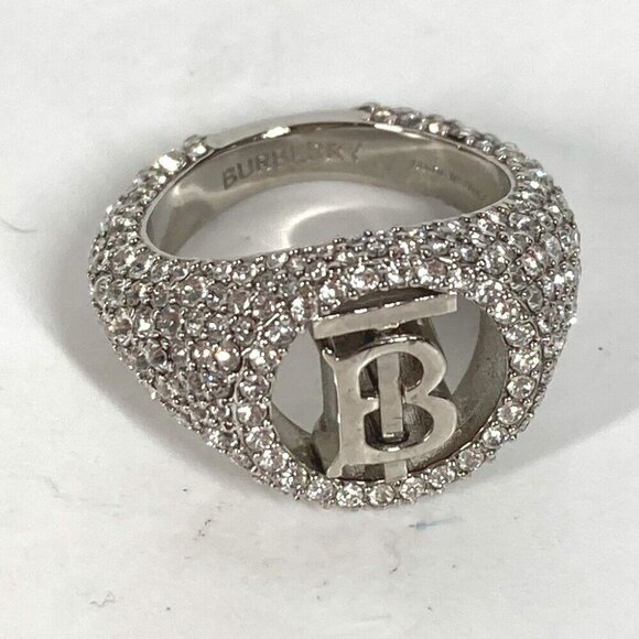 BURBERRY Accessories Embellished TB Pavé Signet Ring Rhinestone Ring - Picture 1 of 9